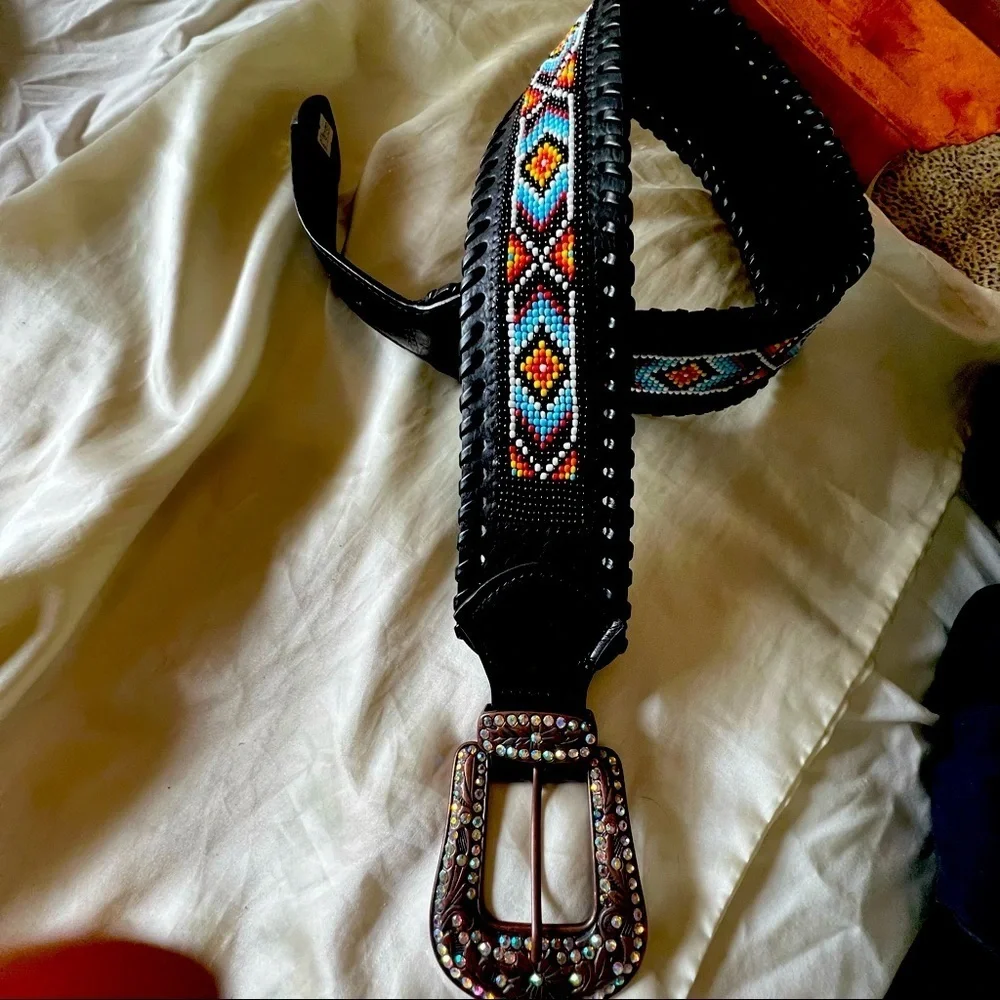 Beaded and crystal belt